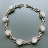 Bracciale Di Argento 925 con Radice di Smeraldo Cabochon Taglio Tondo Liscio Rosato