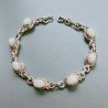 Bracciale Di Argento 925 con Radice di Smeraldo Cabochon Taglio Tondo Liscio Rosato