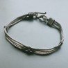 Bracciale Di Argento 925 4 Fili Piatto Ossidato Stile Ethnica Snake