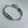 Bracciale Di Argento 925 4 Fili Piatto Ossidato Stile Ethnica Snake