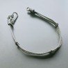 Bracciale Di Argento 925 4 Fili Piatto Ossidato Stile Ethnica Snake