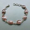 Bracciale Di Argento 925 con Corniola Rosa Briolette Ovale Sfaccettato Rosato