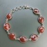 Bracciale Di Argento 925 con Corniola Rosa Briolette Ovale Sfaccettato Rosato
