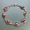 Bracciale Di Argento 925 con Corniola Rosa Briolette Goccia Sfaccettato Rosato