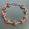 Bracciale Di Argento 925 con Corniola Briolette Tondo Sfaccettato