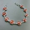 Bracciale Di Argento 925 con Corniola Briolette Tondo Sfaccettato