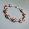Bracciale Di Argento 925 con Corniola Briolette Tondo Sfaccettato
