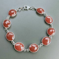Bracciale Di Argento 925 con Corniola Briolette Tondo Sfaccettato