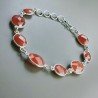 Bracciale Di Argento 925 con Corniola Rosso Briolette Tondo Sfaccettato