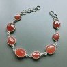 Bracciale Di Argento 925 con Corniola Rosso Briolette Tondo Sfaccettato