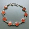 Bracciale Di Argento 925 con Corniola Briolette Taglio Tondo Sfaccettato Dorato