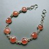 Bracciale Di Argento 925 con Corniola Briolette Taglio Tondo Sfaccettato Dorato