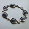 Bracciale Di Argento 925 con Ametista Cabochon Taglio Goccia Liscio Rosato