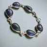 Bracciale Di Argento 925 con Ametista Cabochon Taglio Goccia Liscio Rosato