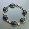 Bracciale Di Argento 925 con Ametista Cabochon Taglio Goccia Liscio Rosato