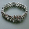Bracciale Di Argento 925 Tennis Tre Fili con Granato Taglia Ovale Sfaccettato