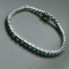 Bracciale Di Argento 925 Tennis con Quarzo Azzurro Tondo Sfaccettato