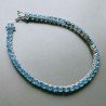 Bracciale Di Argento 925 Tennis con Quarzo Azzurro Tondo Sfaccettato