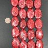 Aulite Rossa in Perline Forma Ovale Piatto Liscio Foro Passante 20x30mm