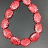 Aulite Rossa in Perline Forma Ovale Piatto Liscio Foro Passante 20x30mm