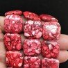 Aulite Rossa Perline Forma Quadrato Piatto Liscio Foro Passante 20mm