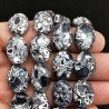 Aulite Blu Notte in Perline Forma Ovale Piatto Liscio Foro Passante 13X18mm