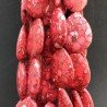 Aulite Rossa Perline Forma Goccia Piatto Liscio Foro Passante 30x40mm