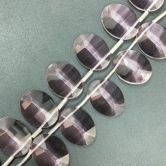 Cristallo Rosa in Perline Forma Ovale Piatto Sfaccettato Foro Laterale 22X28mm
