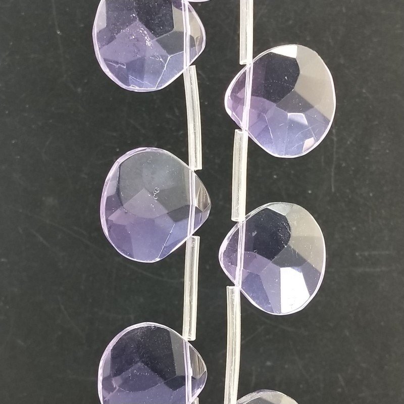 Cristallo Lilla Perline Forma Cuore Piatto Sfaccettato Foro Laterale23mm