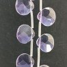 Cristallo Lilla Perline Forma Cuore Piatto Sfaccettato Foro Laterale23mm