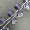 Cristallo Lilla Perline Forma Cuore Piatto Sfaccettato Foro Laterale23mm