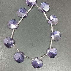 Cristallo Lilla Perline Forma Cuore Piatto Sfaccettato Foro Laterale23mm