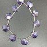 Cristallo Lilla Perline Forma Cuore Piatto Sfaccettato Foro Laterale23mm