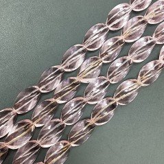 Morganite Idrotermale in Perline Forma Twist Sfaccettato Foro Passante 13x20mm
