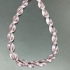 Morganite Idrotermale in Perline Forma Twist Sfaccettato Foro Passante 13x20mm