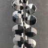 Cristallo Nero in Perline Forma Ovale Piatto Sfaccettato Foro Laterale 22X28mm