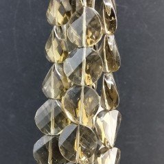 Cristallo fume tondo piatto twist sfaccettato 17mm