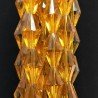 Cristallo Ambra in Perline Forma Rombo Sfaccettato Foro Passante 17X29mm