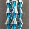 Cristallo Blu in Perline Forma Rombo Sfaccettato Foro Passante 17X29mm
