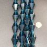 Cristallo Blu in Perline Forma Rombo Sfaccettato Foro Passante 17X29mm