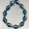 Cristallo Blu in Perline Forma Rombo Sfaccettato Foro Passante 17X29mm