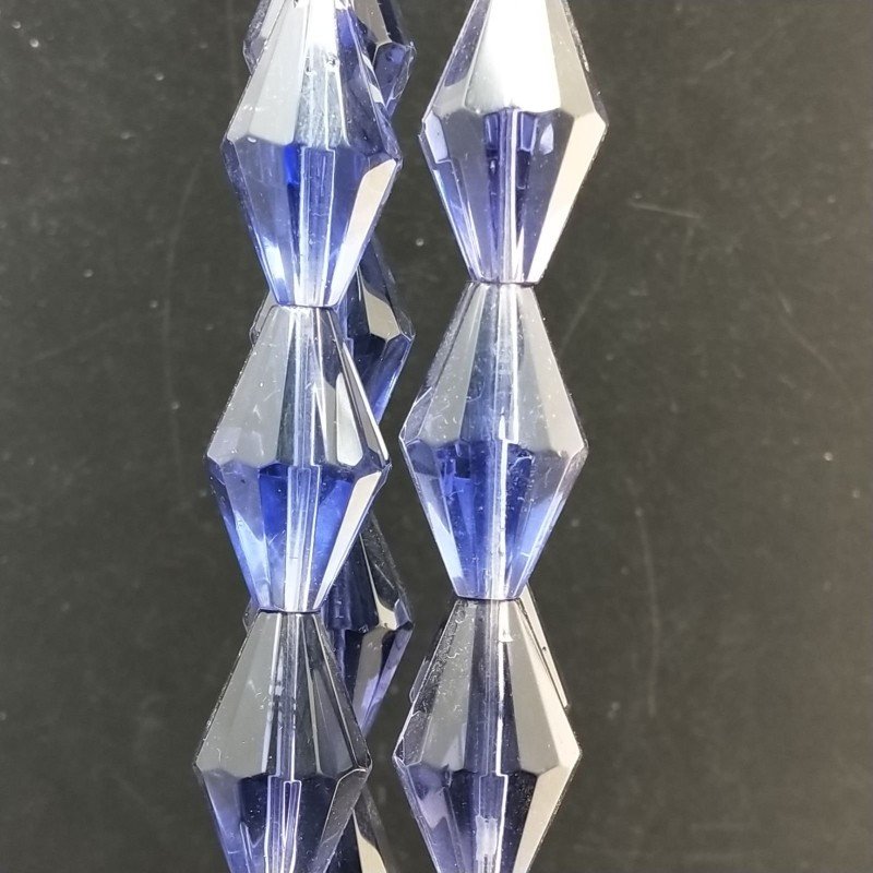 Cristallo Iolite in Perline Forma Rombo Sfaccettato Foro Passante 17X29mm