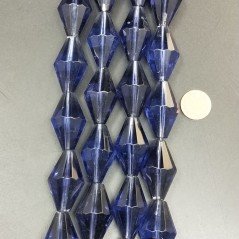 Cristallo Iolite in Perline Forma Rombo Sfaccettato Foro Passante 17X29mm
