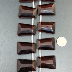 Citrino Idrotermale in Perline Forma Trapezio Piatto Sfaccettato Foro Laterale 20X28mm