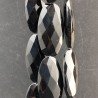 Cristallo Nero in Perline Forma Ovale Piatto Sfaccettato Foro Passante 25X50mm