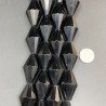Cristallo Nero in Perline Forma Rombo Sfaccettato Foro Passante 17X30mm