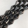 Cristallo Nero in Perline Forma Rombo Sfaccettato Foro Passante 17X30mm