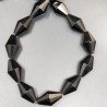 Cristallo Nero in Perline Forma Rombo Sfaccettato Foro Passante 17X30mm