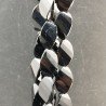 Onice Nero Idrotermale in Perline Forma Twist Sfaccettato Foro Passante 13X20mm