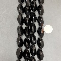 Onice Nero Idrotermale in Perline Forma Twist Sfaccettato Foro Passante 13X20mm